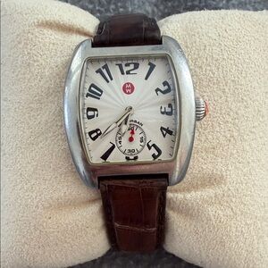 MICHELE Urban Stainless Steel Watch | Swiss | Alligator Strap